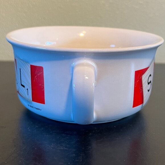Vintage  Hasbro SCRABBLE Soup Bowl Crossword Board Game Tile Letter  Ceramic Mug - Picture 4 of 10